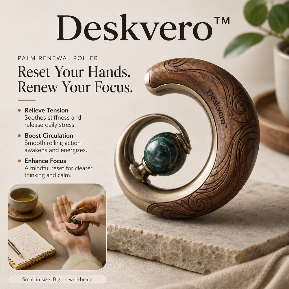🌀 Deskvero™ Root Arc Palm Roller