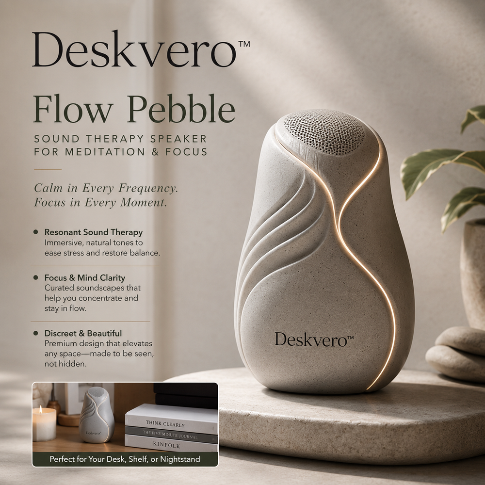 🌾 Deskvero™ Flow Pebble Aroma Vessel